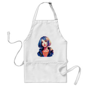 Violet Dream: Anime meisje in stijlvolle kleding Standaard Schort