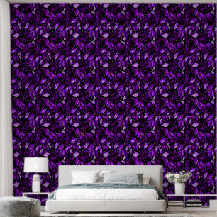 Violet Dream-Lush Paarse Waterverf Botanisch Behang