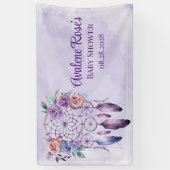 Violet Dreamcatcher en Flowers Girl Baby shower Spandoek (Verticaal)
