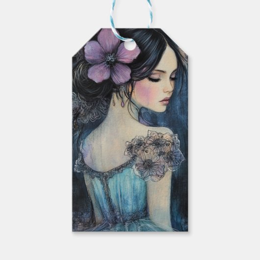 Violet Dreams Waterverf Cadeaulabel (Voorkant)