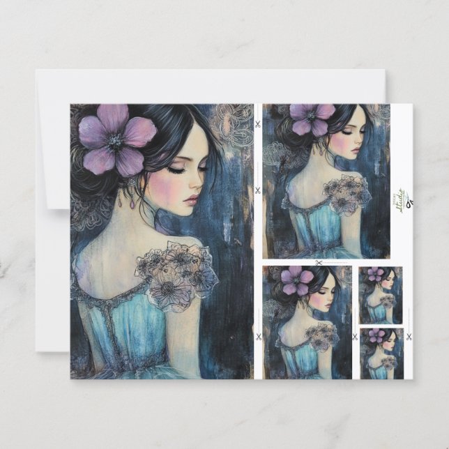 Violet Dreams Waterverf Scrapbook Sheet (Voorkant)