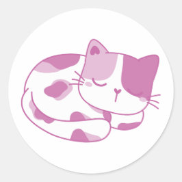Violet dromen: Slapen Kitten Ronde Sticker