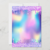 Violet druppelt in het dress Holographic Quinceañe Kaart (Achterkant)
