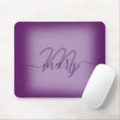 Violet Dusty Paarse minimale naam Monogram Muismat (Met muis)