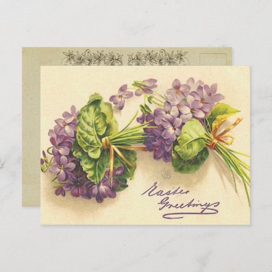 Violet Easter Briefkaart (Voorkant / Achterkant)