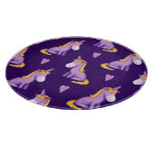 Violet eenhoorns harten Waterverf patroon. Snijplank (Hoek)