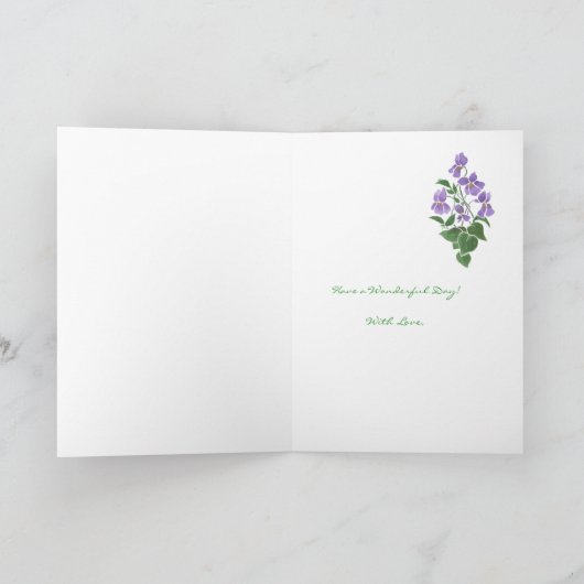 Violet, eerste Moederdag Wenskaart Kaart (Binnen)