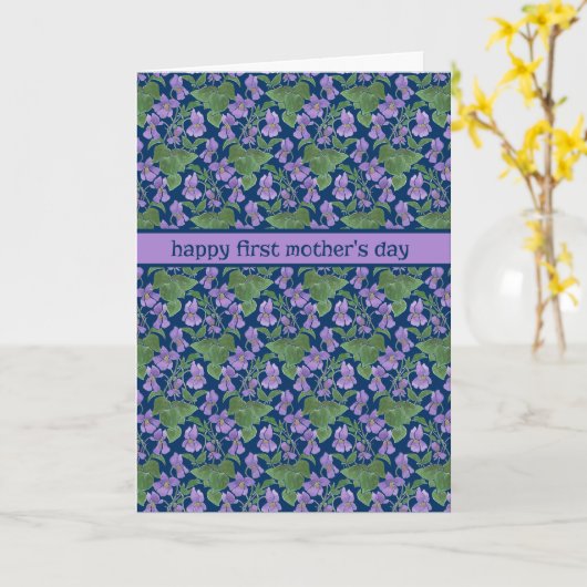 Violet, eerste Moederdag Wenskaart Kaart (Gele Bloem)