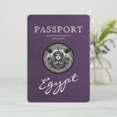 Violet Egypt Passport Wedding Save the Date (Staand voorkant)