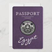 Violet Egypt Passport Wedding Save the Date (Voorkant)