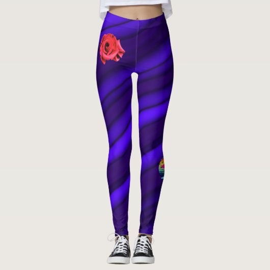 Violet Elegance Flamingo Leggings (Voorkant)