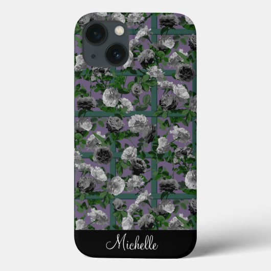 Violet Elegant Floral Rozen Case-Mate iPhone Case (Achterkant)