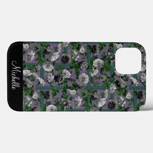 Violet Elegant Floral Rozen Case-Mate iPhone Case (Achterkant (horizontaal))