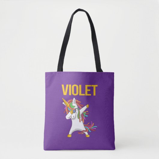 Violet Elegant Modern Funny Typography  Tote Bag (Voorkant)