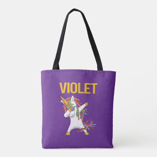 Violet Elegant Modern Funny Typography  Tote Bag (Achterkant)