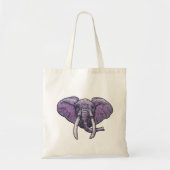 Violet Elephant Face Tote Bag (Voorkant)