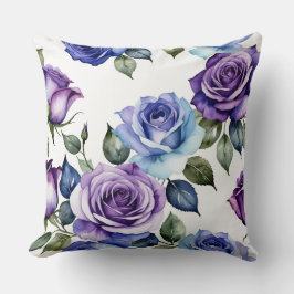 Violet en baby-blauw roos kussen