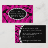 Violet- en Black Hair Salon-tools Visitekaartje (Voorkant / Achterkant)