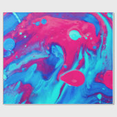 Violet en blauw abstract schilderij cadeaupapier (Vlak)