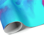 Violet en blauw abstract schilderij cadeaupapier (Rol Hoek)