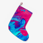 Violet en blauw abstract schilderij kleine kerstsok (Voorkant (Hangend))