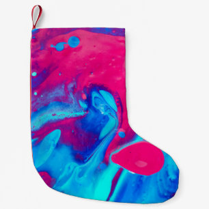 Violet en blauw abstract schilderij kleine kerstsok