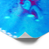 Violet en blauw abstract schilderij poster (Hoek)