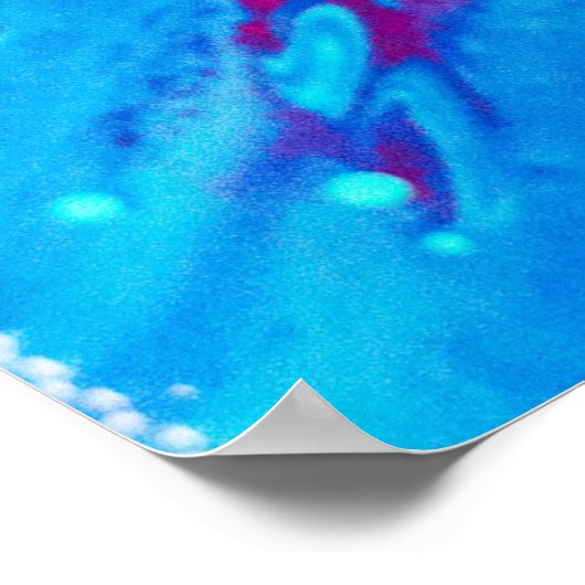 Violet en blauw abstract schilderij poster (Hoek)