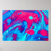 Violet en blauw abstract schilderij poster (Voorkant)
