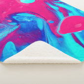 Violet en blauw abstract schilderij sherpa deken (3/4)
