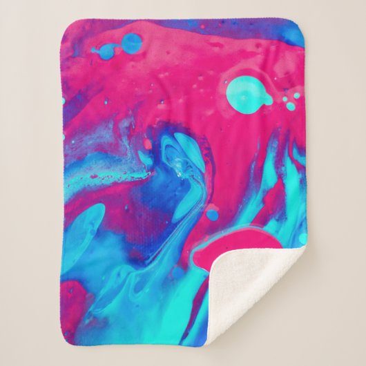 Violet en blauw abstract schilderij sherpa deken (Voorkant)