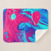 Violet en blauw abstract schilderij sherpa deken (Voorkant (horizontaal))