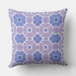 Violet en blauw Waterverf patroon Kussen