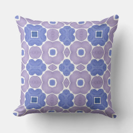 Violet en blauw Waterverf patroon Kussen