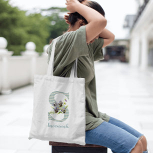 Violet en blauwe Harlequin Letter S Tote Bag