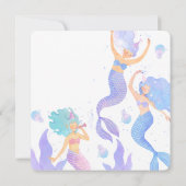 Violet en Blue Waterverf Mermaid Kaart (Achterkant)