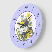 Violet en  botanische wandklok (Hoek)