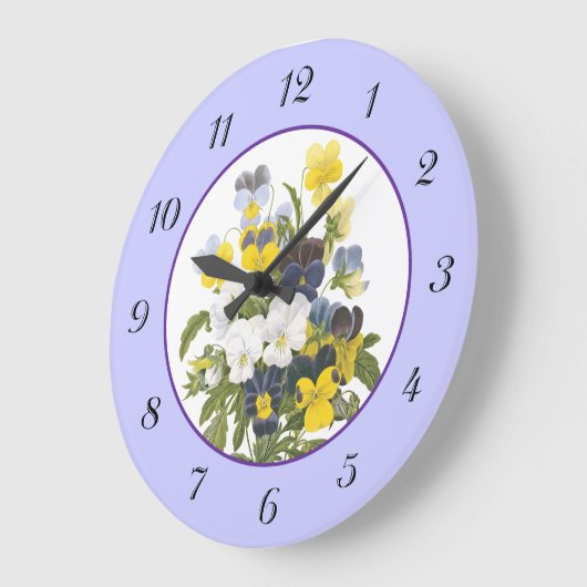 Violet en botanische wandklok (Hoek)