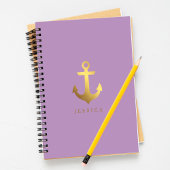 Violet en Faux Gold Foil Anchor Notitieboek