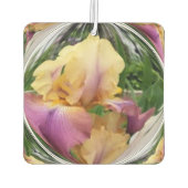 Violet en geel iris ontwerp in helder Wereldbol Luchtverfrisser (Achterkant)