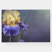 Violet en geel Iris Wedding Guest Book Gastenboek (Achterkant)