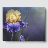 Violet en geel Iris Wedding Guest Book Gastenboek (Achterkant)