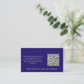 Violet en Goud Patroon Foto Bruiloft RSVP QR Code Informatiekaartje (Staand voorkant)