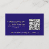 Violet en Goud Patroon Foto Bruiloft RSVP QR Code Informatiekaartje (Voorkant)