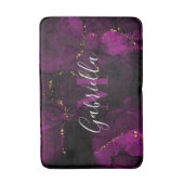 Violet en gouden marmer badmat (Voorkant Verticaal)