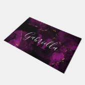 Violet en gouden marmer deurmat (Schuin)