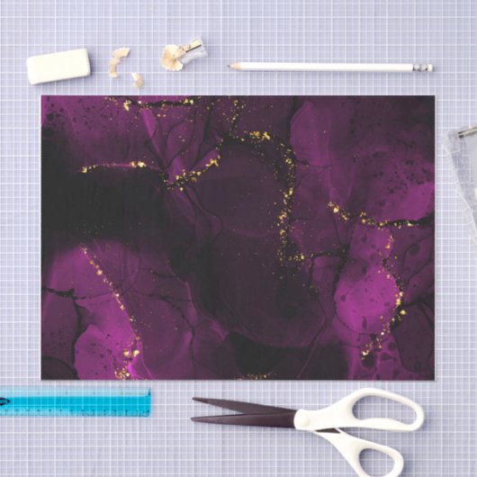 Violet en gouden marmer tissuepapier (Craft)