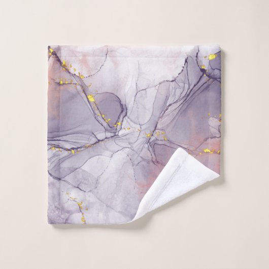 Violet en goudmarmer bad handdoek (Wasdoekje)