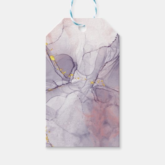 Violet en goudmarmer cadeaulabel (Voorkant)