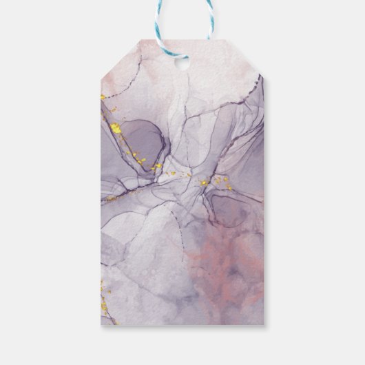 Violet en goudmarmer cadeaulabel (Achterkant)